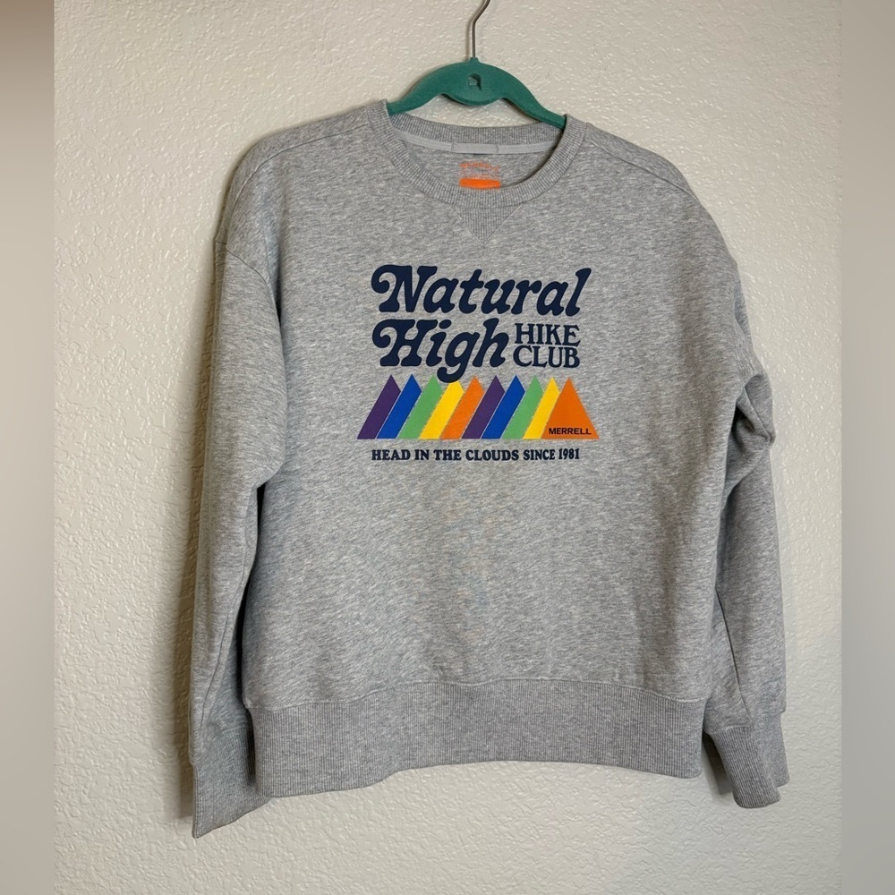 Merrell Sweatshirt Grey Hiking Women Small Outdoor Natural High Hike Club